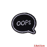 Oops Iron On Embroidered Patch